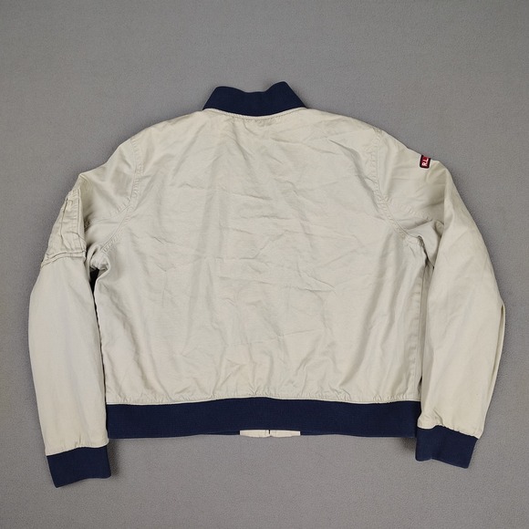 Polo Ralph Lauren Bomber Jacket Youth XL Big Tan Crest Logo Full Zip Military - Picture 12 of 13